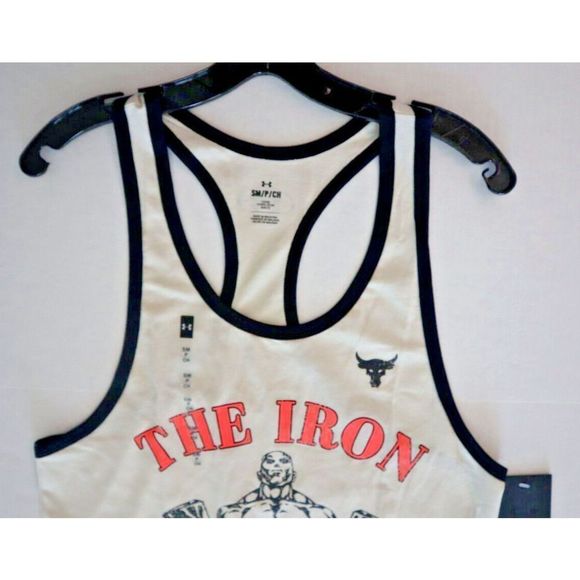 Under Armour 1373759 110 Men's Sz 2XL Beige Project Rock IPBC Loose Fit Tank Top - Picture 3 of 6